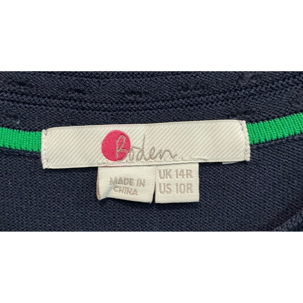 Boden Navy Blue Knit Fit & Flare Midi Dress Womens US 10 Cable Skirt - Picture 4 of 5